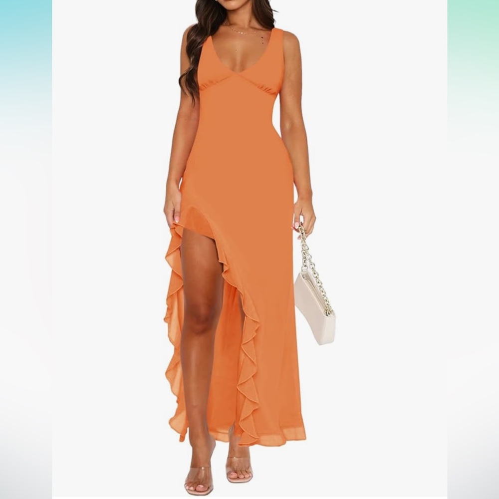 🧡ORANGE FORMAL DRESS🧡